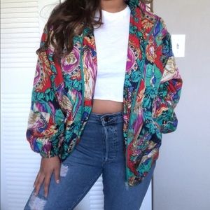 Funky Patterned Windbreaker Jacket